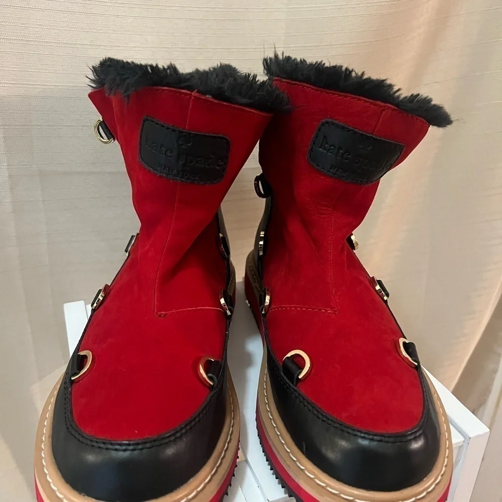Kate Spade BOGO women’s red and black chinky boot missing laces size 7 ⚫️ - Picture 5 of 13
